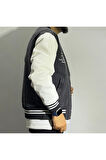 Erkek Denim Oversize Kolej Ceket