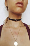 Deri Choker, 1 cm Deri Boyun Choker