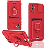 Samsung Galaxy A05 Kılıf Zuma Kartvizitli Yüzüklü Boyun Askılı Silikon Kapak + Ekran Koruma