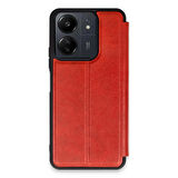 Xiaomi Redmi 13C Kılıf Flip Cover Kartlıklı Kapaklı Ultra İnce Şık Kılıf