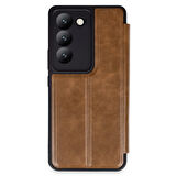 Vivo V30 Lite 4G Kılıf Flip Cover Kartlıklı Kapaklı Ultra İnce Şık Kılıf