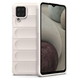 Samsung Galaxy A12 Kılıf Kamera Korumalı İçi Kadife Yumuşak Silikon Kapak + Ekran Koruma