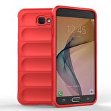 Samsung Galaxy J7 Prime Kılıf Kamera Korumalı İçi Kadife Yumuşak Silikon Kapak + Ekran Koruma