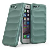 Apple iPhone 8 Plus Kılıf Kamera Korumalı İçi Kadife Yumuşak Silikon Kapak + Ekran Koruma