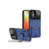 Xiaomi Redmi 12C Kılıf Joy Lens Korumalı Standlı Şık Tasarım Kapak + Ekran Koruma