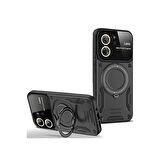 Xiaomi Mi 13T Kılıf Joy Lens Korumalı Standlı Şık Tasarım Kapak + Ekran Koruma