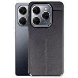 Tecno Spark 20 Pro Kılıf Auto Focus Deri Görünümlü Silikon Kapak