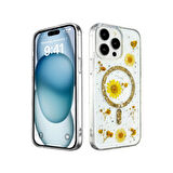Apple iPhone 15 Pro Max Uyumlu Kılıf Daisy Simli Magsafe Silikon Kapak