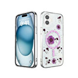 Apple iPhone 16 Uyumlu Kılıf Daisy Simli Magsafe Silikon Kapak