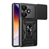 Xiaomi Redmi 13 4G Kılıf Magnetik Standlı Kamera Korumalı Sürgülü Vega Kapak