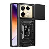 İnfinix Note 40 Pro Kılıf Magnetik Standlı Kamera Korumalı Sürgülü Vega Kapak