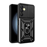 Samsung Galaxy A35 Kılıf Magnetik Standlı Kamera Korumalı Sürgülü Vega Kapak + Ekran Koruma
