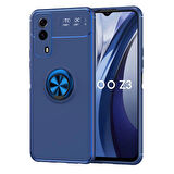 Vivo Y53S 4G Kılıf Ravel Yüzüklü Standlı Silikon Kapak