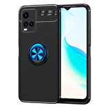 Vivo Y21S Kılıf Ravel Yüzüklü Standlı Silikon Kapak