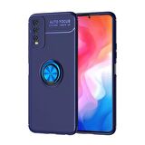 Vivo Y20 Kılıf Ravel Yüzüklü Standlı Silikon Kapak