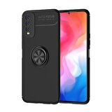 Vivo Y20S Kılıf Ravel Yüzüklü Standlı Silikon Kapak