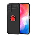 Vivo Y20S Kılıf Ravel Yüzüklü Standlı Silikon Kapak