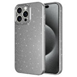 Apple iPhone 15 Pro Max Kılıf Kamera Korumalı Simli Lüks Koton Kapak