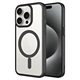 Apple iPhone 15 Pro Max Kılıf Wireless Şarj Özellikli Sert PC Mat Riksos Magsafe Kapak