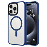 Apple iPhone 15 Pro Max Kılıf Mat Arka Yüzey Wireless Şarj Özellikli Flet Magsafe Kapak