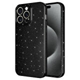 Apple iPhone 15 Pro Kılıf Kamera Korumalı Simli Lüks Koton Kapak