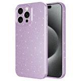 Apple iPhone 15 Pro Kılıf Kamera Korumalı Simli Lüks Koton Kapak