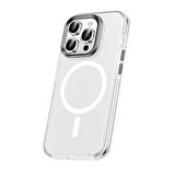 Apple iPhone 15 Pro Kılıf Airbagli Magsafe Wireless Şarj Özellikli Lens Koruyuculu Klaptika Kapak