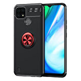 Realme C21 Kılıf Ravel Yüzüklü Standlı Silikon Kapak