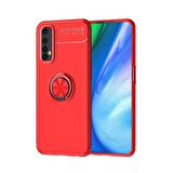 Realme 7 Kılıf Ravel Yüzüklü Standlı Silikon Kapak