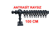 Antrasit Raysız Ahşap Rustik Perde Askısı Rustik Borusu