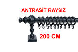 Antrasit Raysız Ahşap Rustik Perde Askısı Rustik Borusu