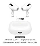 Ar&Be Airpodspro 2 Anc Gürültü Engelleme ve Şeffaf Mod Bluetooth Kulaklık