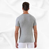 Erkek Basic Slim Fit %100 Pamuk V Yaka Tekli Kısa Kollu Atlet 
