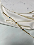 GOLD ZİNCİR KARARMAZ ÇELİK NAZAR  MOTİFLİ KADIN BİLEKLİK YAZLIK BİLELİK ABİYE BİLEKLİK VİNTAGE BİLEKLİK
