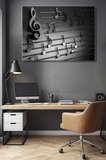 Tablo Yatay Tekli Kanvas Duvar Modern Salon Yatak Odası Ofis 3D Nota Müzik Melodi İllüstrasyon