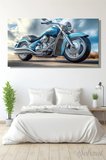 Panoramik Tekli Kanvas Duvar Tablosu Modern Salon Yatak Odası Ofis Harley Davidson Motorsiklet