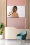Yatay Tekli Kanvas Duvar Tablosu Modern Kuaför Güzellik Salonu Makyaj Gelin Başı Saç Tokası İş