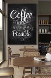 Dikey Tekli Kanvas Duvar Tablosu Modern Lokanta Kafe Restoran Mutfak Kahve Herşeyi Mümkün Kılar
