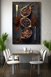 Dikey Tekli Kanvas Duvar Tablosu Modern Kafe Restoran Mutfak Çekirdek Kahve Kahveci Vintage