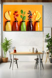 Yatay Kanvas Duvar Tablosu Tekli Kafe Juice Bar Mutfak Detoks Meyve Suyu Smoothie Sağlık Diyet