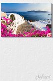 Yatay Kanvas Duvar Tablosu Tekli Salon Yatak Odası Ofis Yunanistan Santorini Oia Köyü Manzara