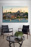 Kanvas Duvar Tablosu Yatay Tekli Salon Mutfak Yatak Odası Ofis Galata Kulesi İstanbul Tarih Beyoğlu