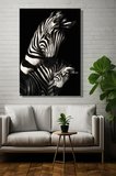 Dikey Kanvas Duvar Tablosu Tekli Salon Mutfak Yatak Odası Ofis Zebra Sİyah Beyaz Hayvan