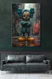 Kanvas Duvar Tablosu Dikey Tekli Salon Mutfak Yatak Odası Ofis Mickey Mouse Şehirli Vinil