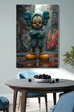 Kanvas Duvar Tablosu Dikey Tekli Salon Mutfak Yatak Odası Ofis Mickey Mouse Şehirli Vinil