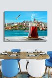 Duvar Tablosu Yatay Kanvas Tekli Salon Mutfak Yatak Odası Ofis İstanbul Çay Galata Haliç