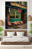 Dikey Kanvas Duvar Tablosu Tekli Salon Mutfak Yatak Odası Ofis New York Yeşil Pembe Retro