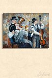 Yatay Kanvas Duvar Tablosu Tekli Salon Mutfak Ofis Caz Müzisyen Trombon Kontrbas Tuba Orkestra