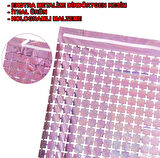 NessiWorld Ekstra Metalize Rose Gold Renk Disko Dikdörtgen Kesim Kapı Perdesi Dekorasyon 1x2 Metre