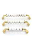 Asil MetalPolimer Misket Boncuk Lüks Modern Dolap Çekmece Kulpları (224 Mm ) Altın Boncuk